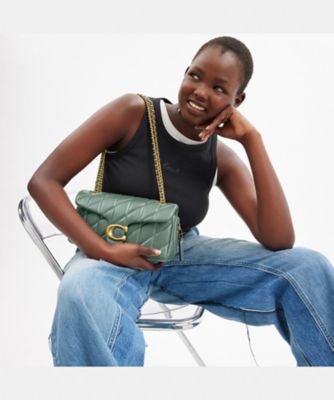 COACH コーチ　キルティング　タビー　ショルダーバッグ ブルー　グレー　26 タビー ショルダー バッグ 26・キルティング | COACH/コーチ